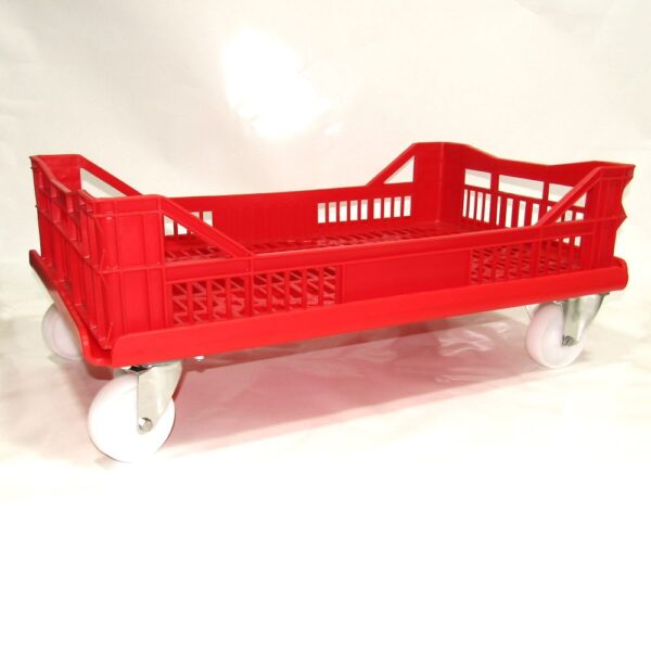 Dolley BT41042 Confectionary Tray, Stainless Steel Castors, Red